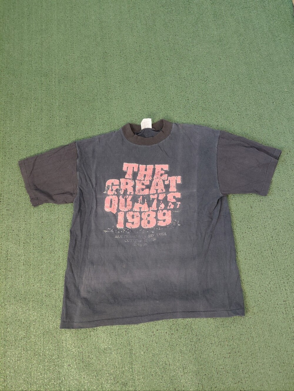 VINTAGE 1989 Pros Only "The Great Quake" San Francisco Earthquake 80's Black T S